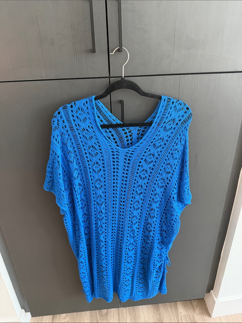Amazon Blue Crochet Swim Cover-Up Tunic